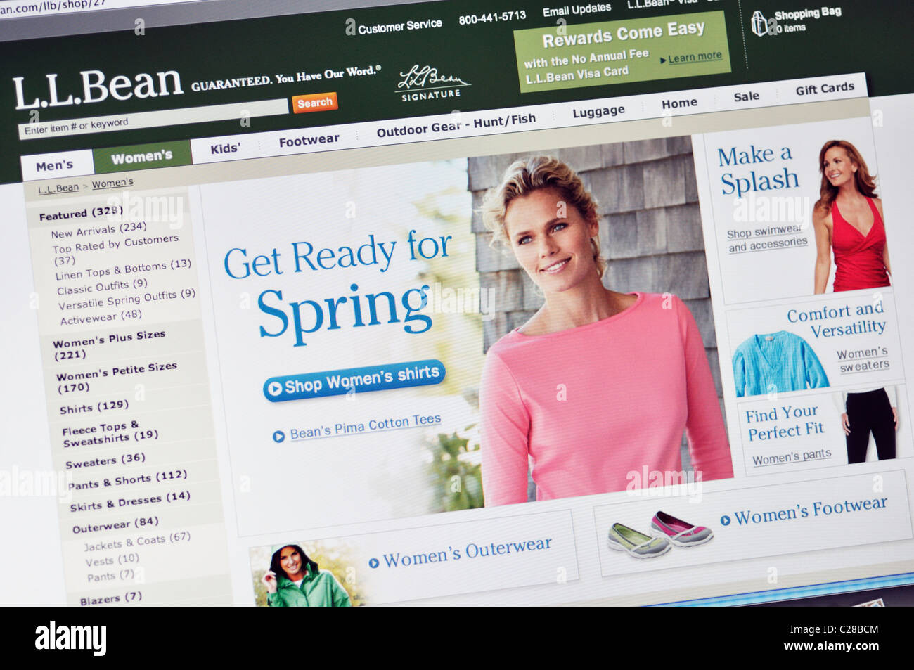 L.L.Bean retail clothing website Stock Photo - Alamy