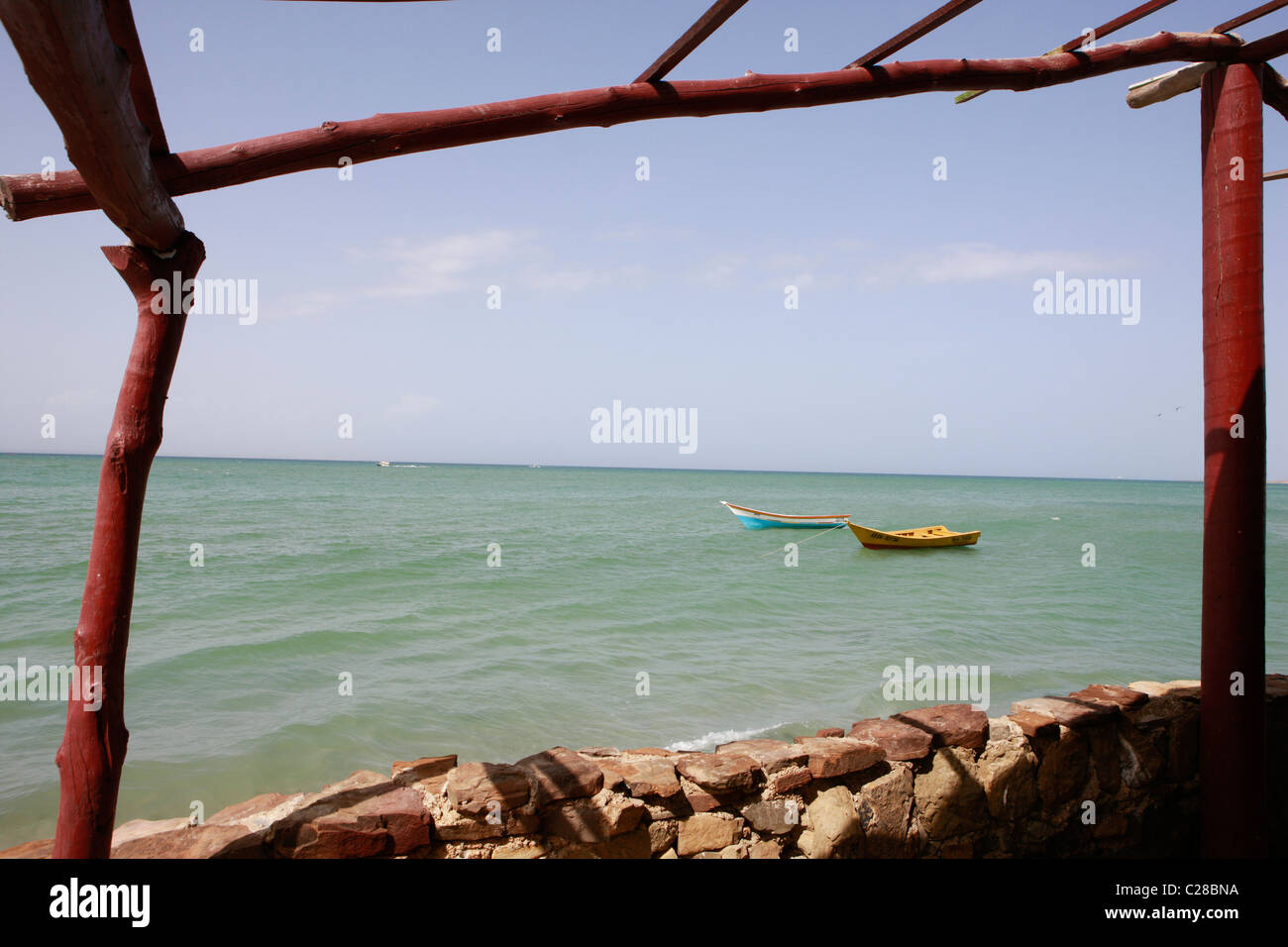 boat ocean Margarita Island Stock Photo Alamy