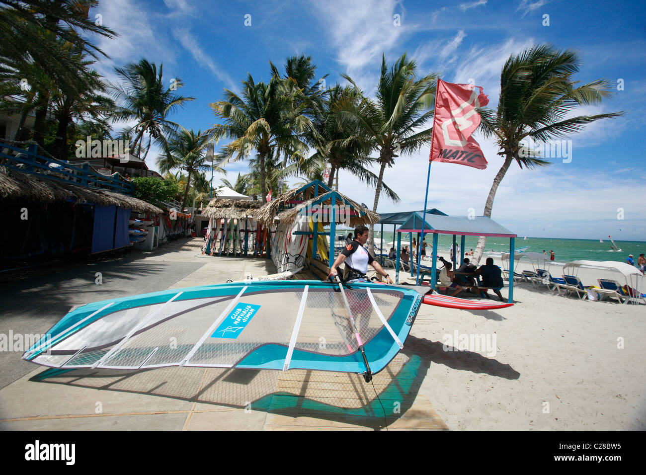 windsurfing El Yaque Beach Margarita Island Venezuela Stock Photo Alamy
