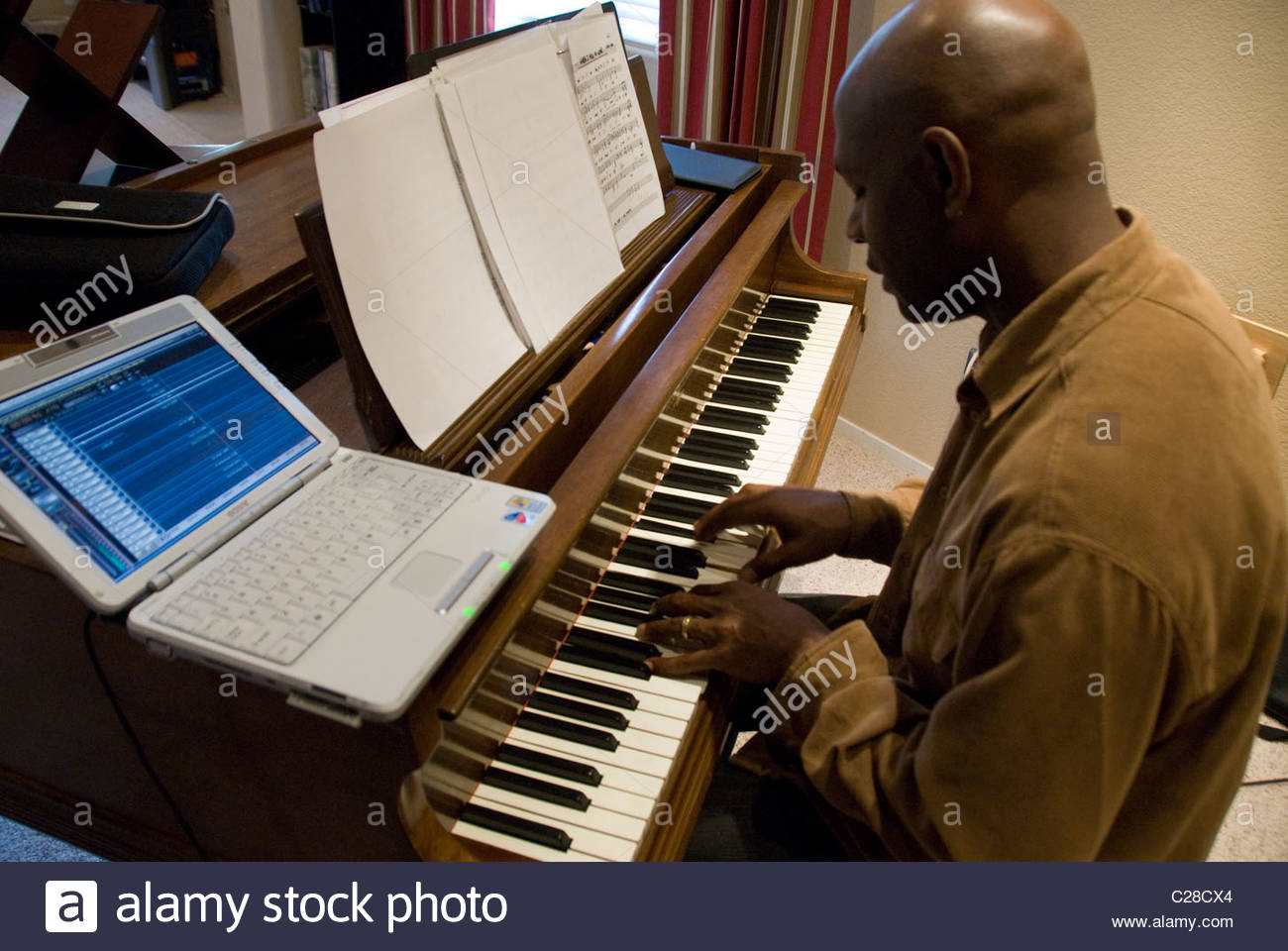 Man Playing Piano African American High Resolution Stock Photography