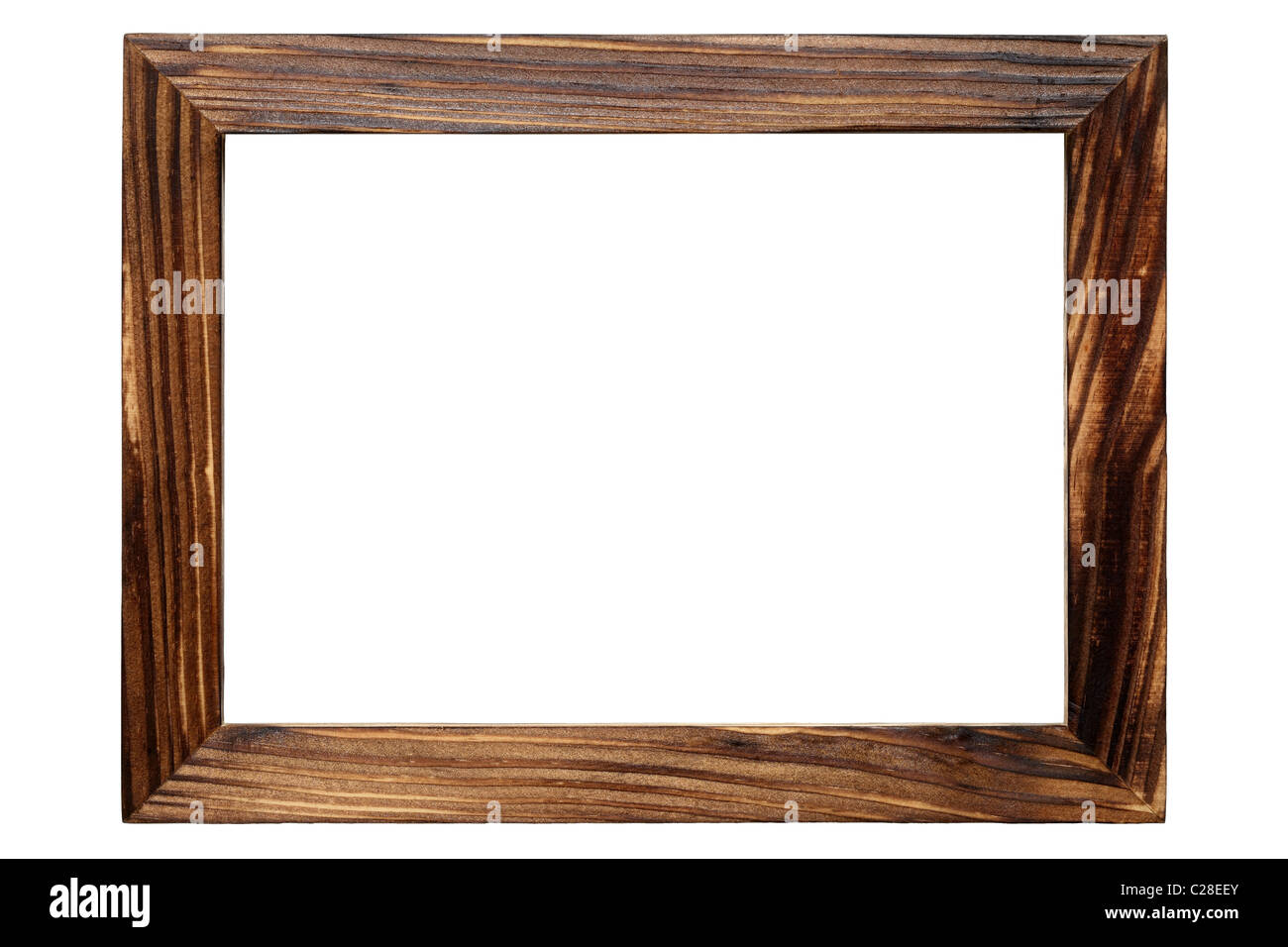 Wood frame isolated on white background Stock Photo