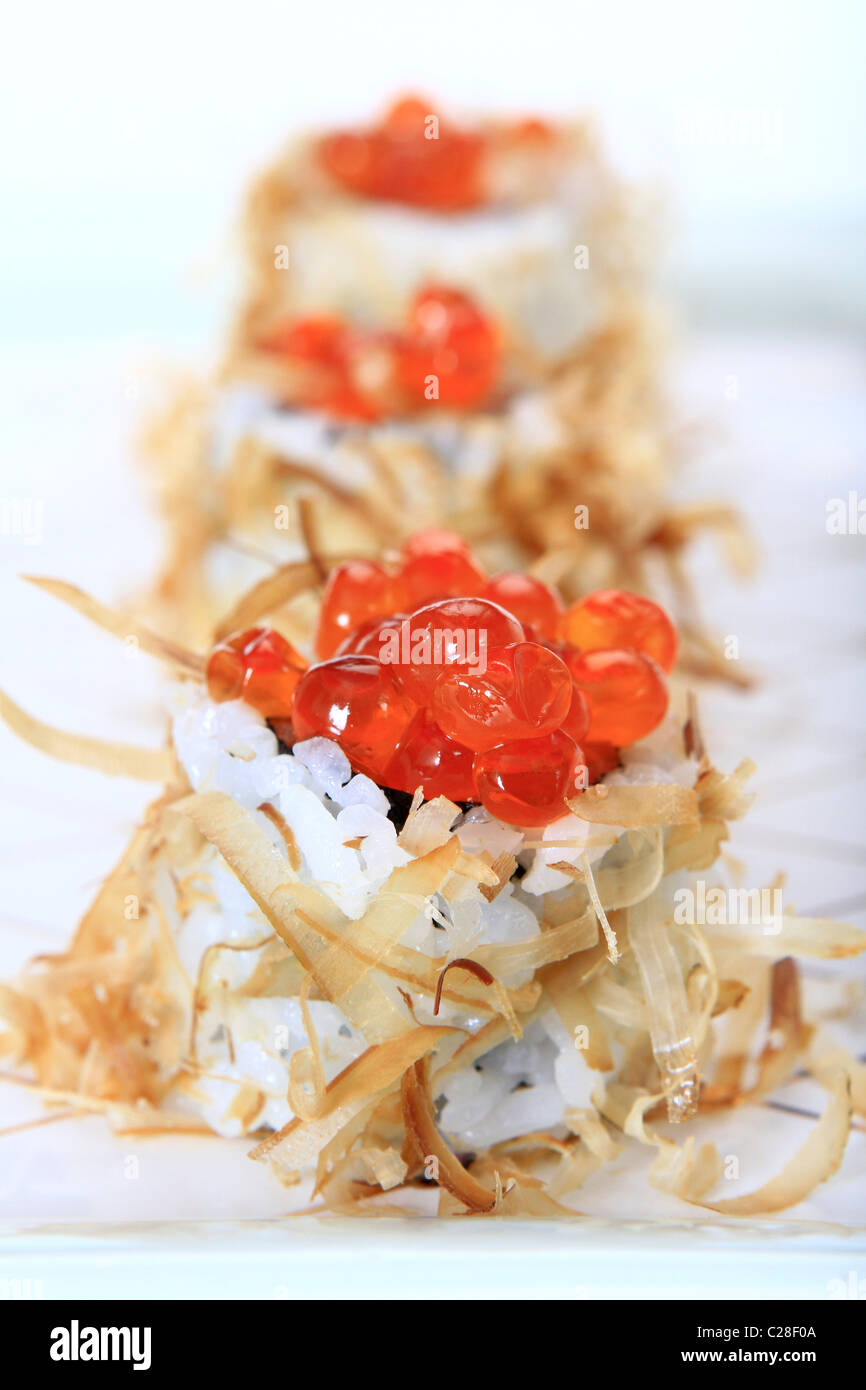 Salmon Egg Sushi Stock Photo Alamy
