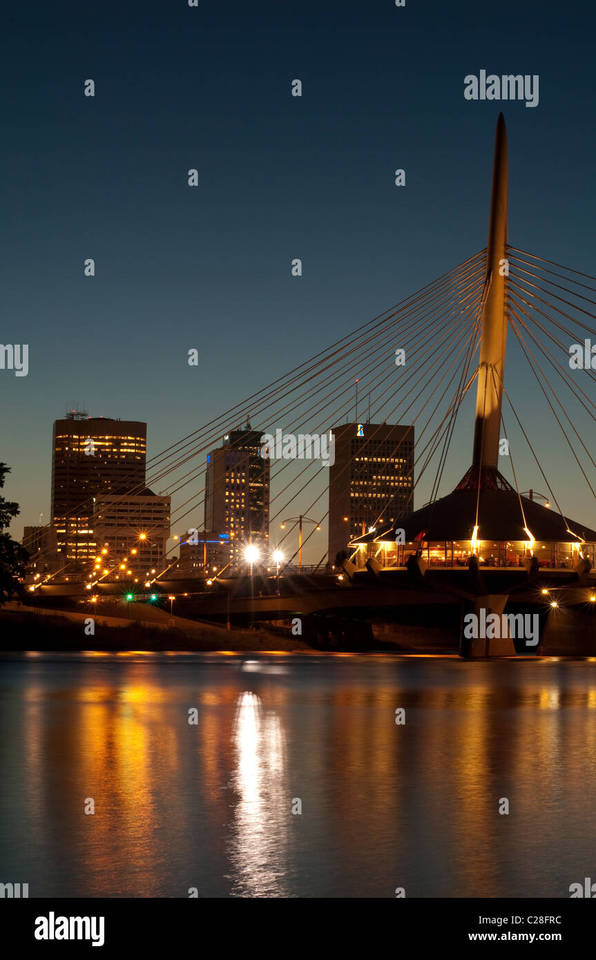 Provencher Bridge at sunset, Winnipeg, Manitoba, Canada Stock Photo Alamy