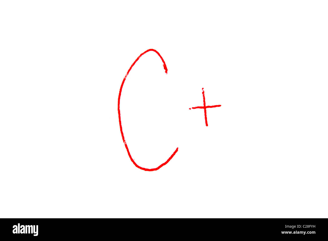Handwritten Letter Grade C+ written in red ink Stock Photo - Alamy