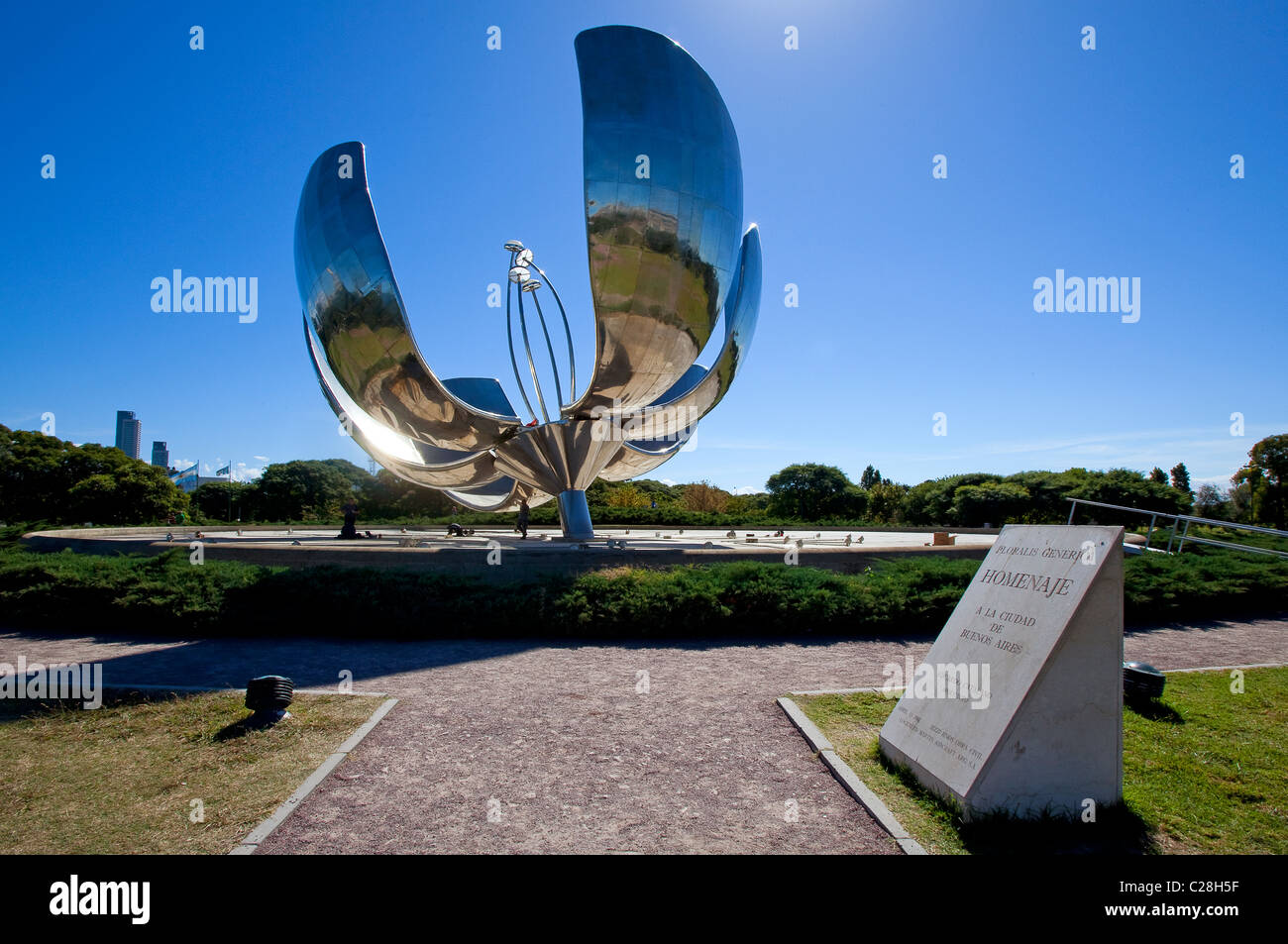 Monument at United Nations Plaza, Buenos Aires, Argentina. Stock Photo