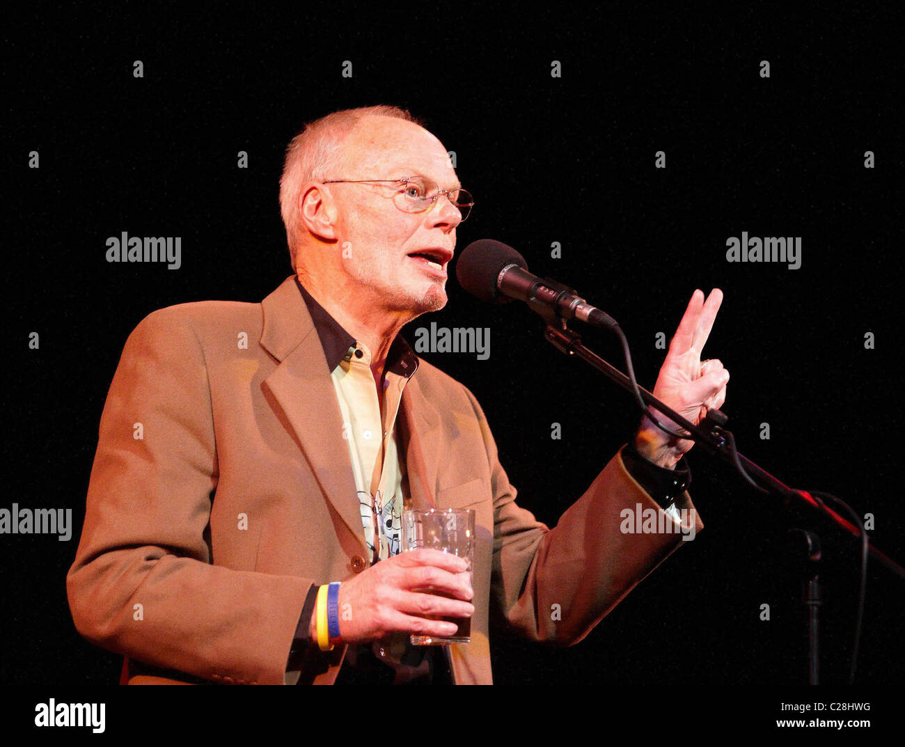 Whispering) Bob Harris of Old Grey Whistle Test fame and current Radio 2 DJ  Tivoli Theatre Wimbourne, England - 03.12.09 Stock Photo - Alamy