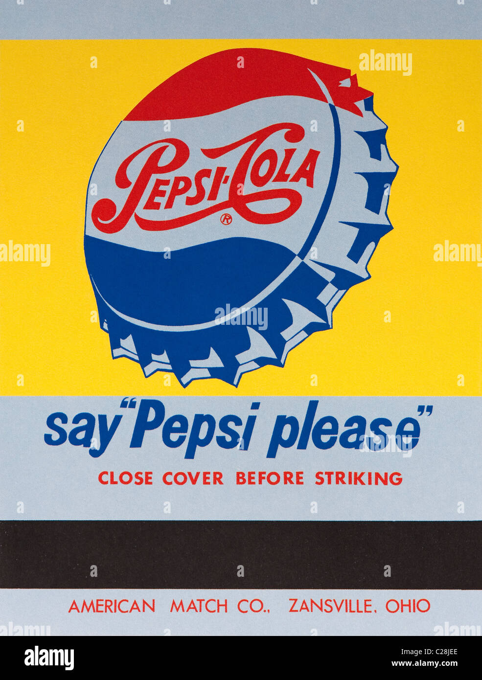 Close Cover Before Striking (Pepsi-Cola) artwork by artist Andy Warhol 1962 Stock Photo
