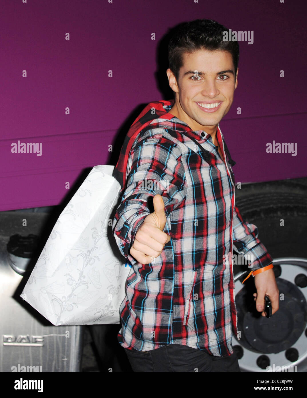 Finalist Joseph McElderry giving the thumbs up as he leaves the