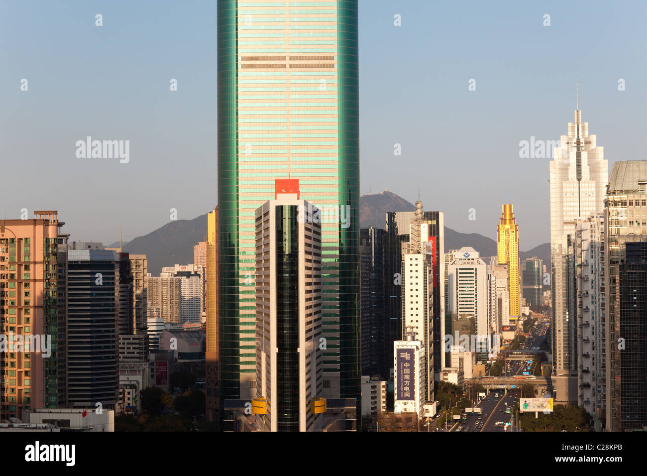 Skyscrapers in Shenzhen city in South China Stock Photo
