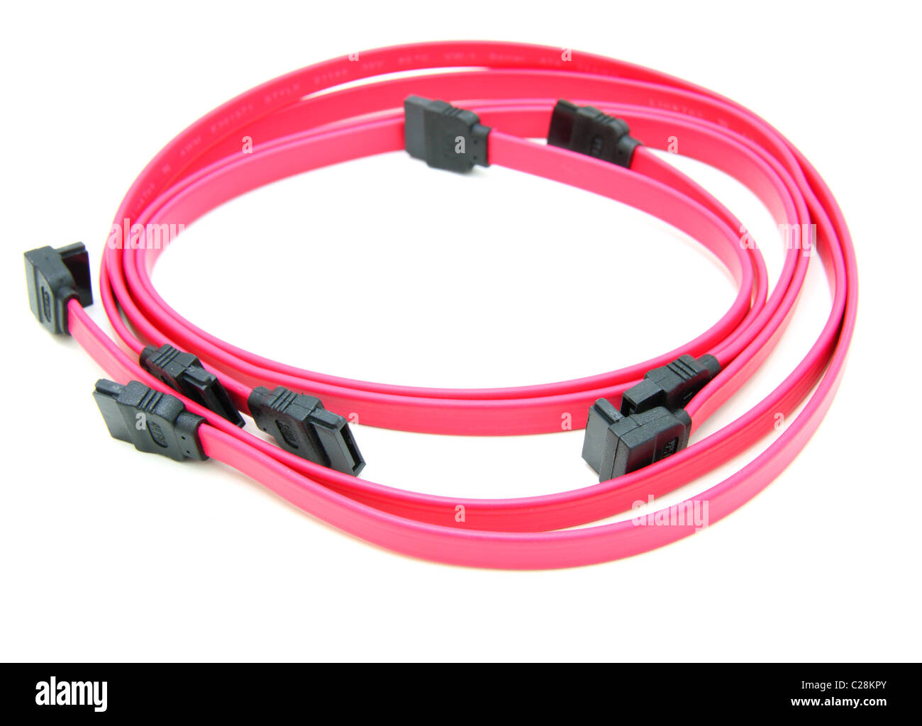 Serial-ATA cable. Isolated on white background Stock Photo - Alamy