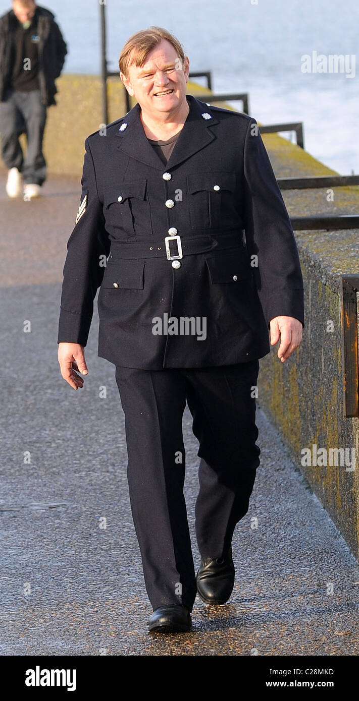 Brendan Gleeson filming scenes for his new movie 'The Guard' Wicklow,  Ireland - 05.12.09 Stock Photo - Alamy