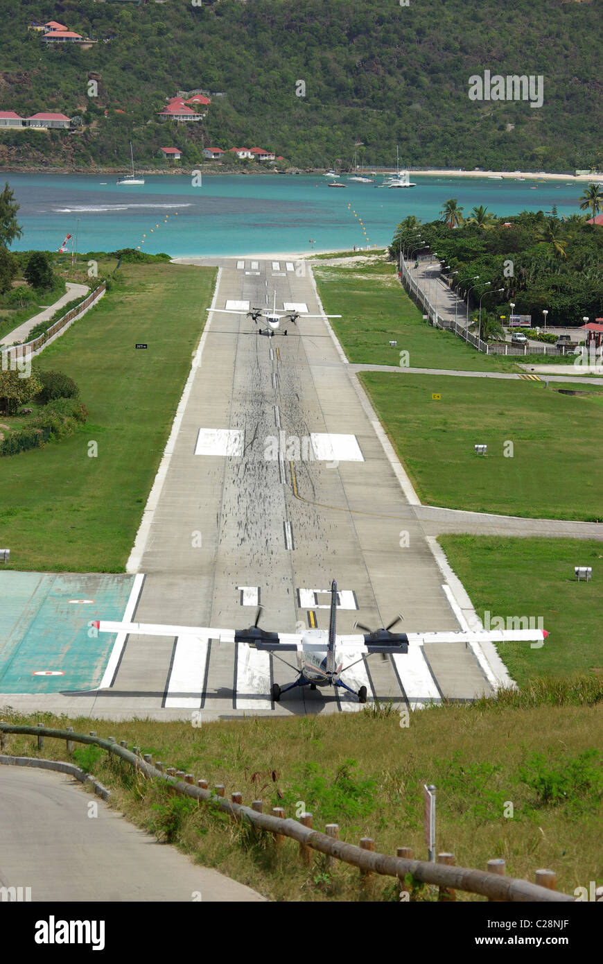 Saint-Barthélémy : Gustaf III Airport, also known as Saint Barthélemy  Airport or St Jean Airport Stock Photo - Alamy