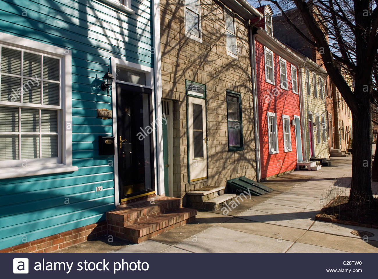 Baltimore Maryland Fells Point Houses Stock Photos & Baltimore Maryland