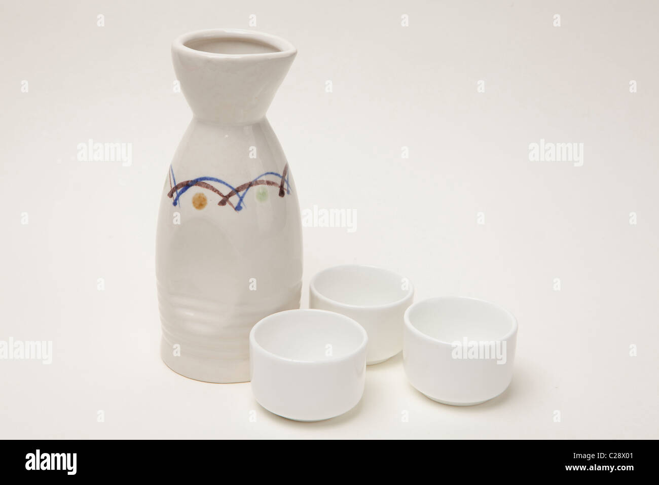 Japanese alcohol Sake bottle and cup, South Korea Stock Photo