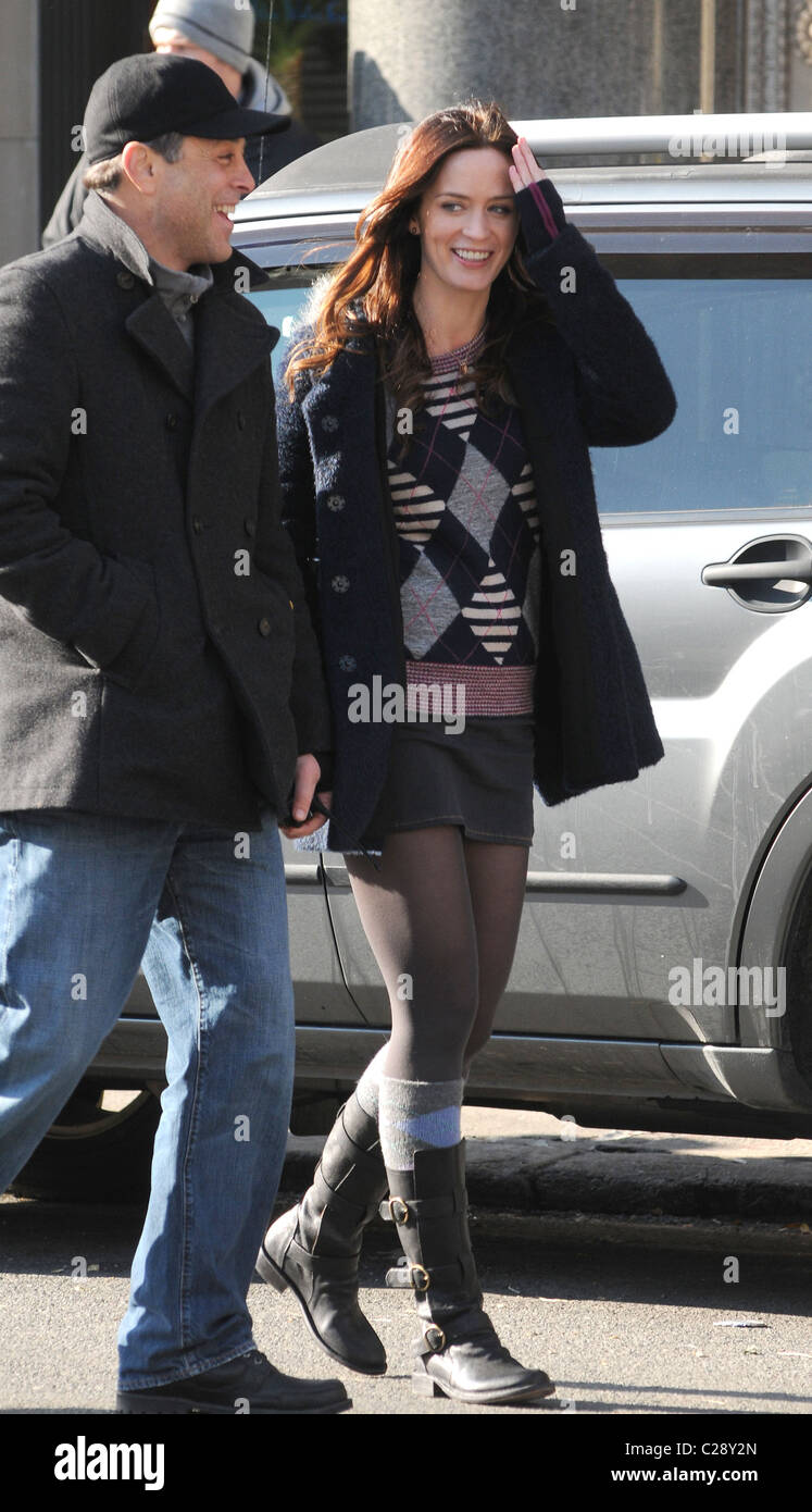 Emily Blunt On The Movie Set For The Adjustment Bureau Filming