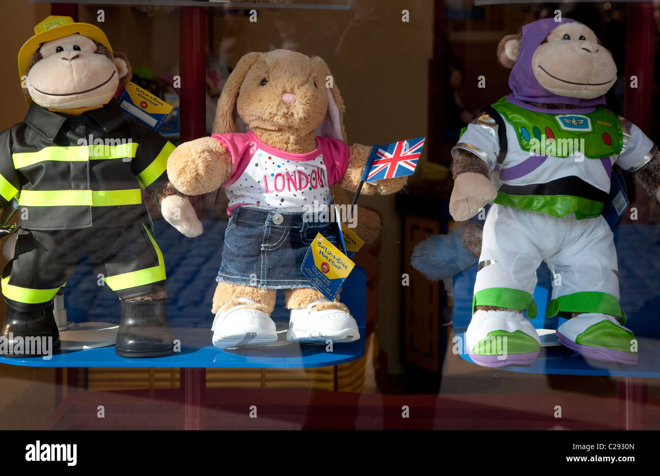 Build-A-Bear soft toys in London shop window Stock Photo