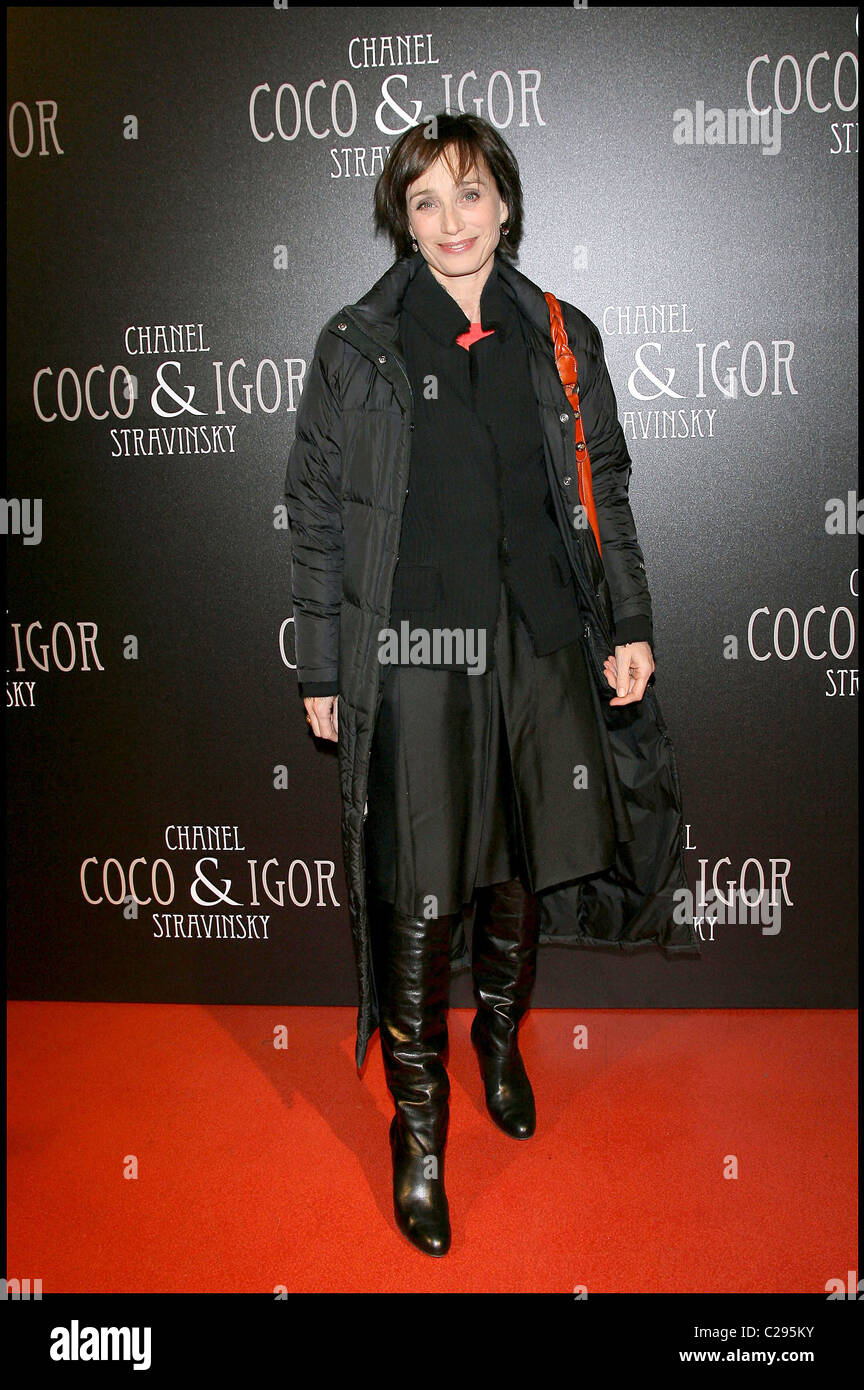 Kristin Scott Thomas French Premiere of 'Coco Chanel & Igor Stravinsky'  Paris, France - 15.12.09 Stock Photo - Alamy