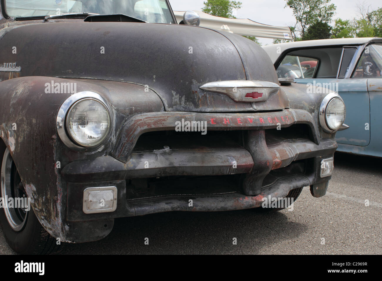 Grill of Vintage Chevrolet at Lonestar Rod & Kustom Roundup 2011 Stock Photo