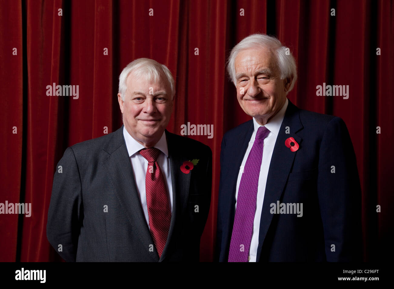 The Rt Hon Lord (Chris) Patten (left) and Lord (David) Wilson of Tillyorn,  both former Governors of Hong Kong. Stock Photo