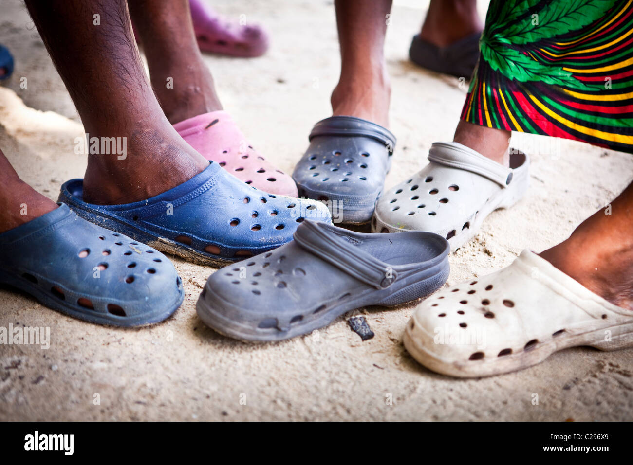 Almost people ware the crocs design sandals in Thailand beach, Mu Ko Surin  National Park Khuraburi Phangnga Thailand Stock Photo - Alamy