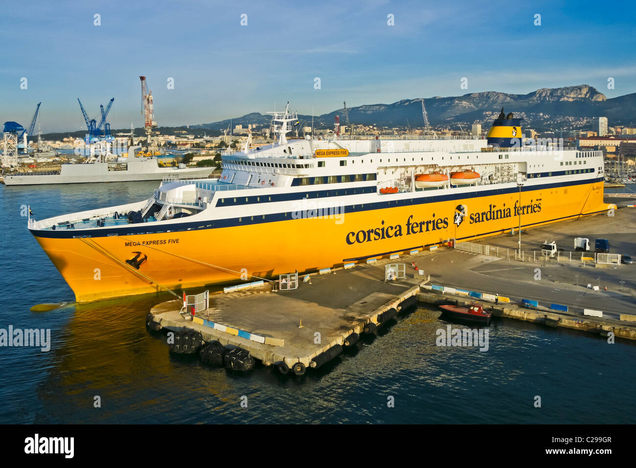 Corsica and Sardinia Ferries' car and passenger ferry Mega Express Five ...
