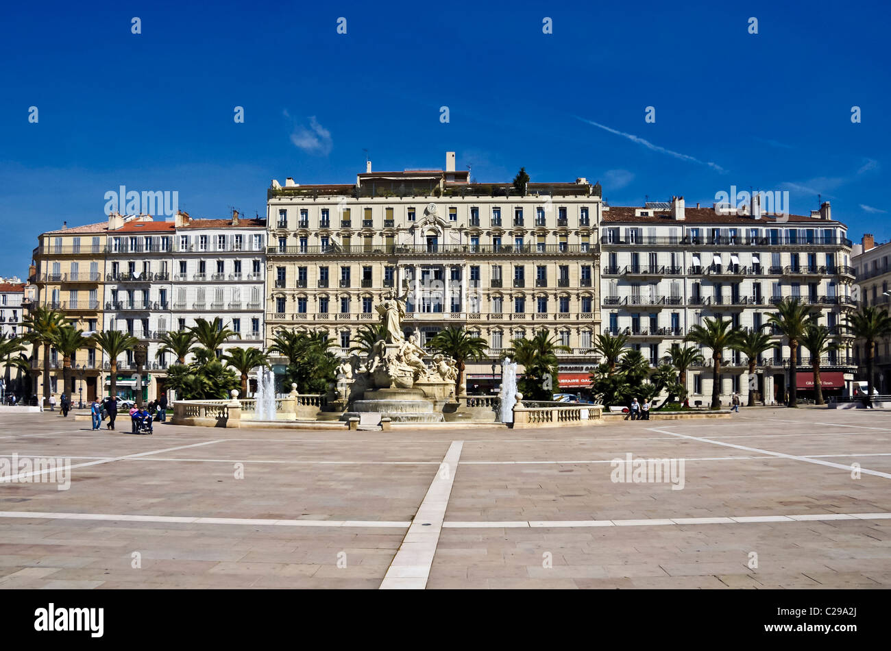 Grand Hotel de la Gare (centre) in Place de la Liberte in the centre of Toulon France Stock Photo