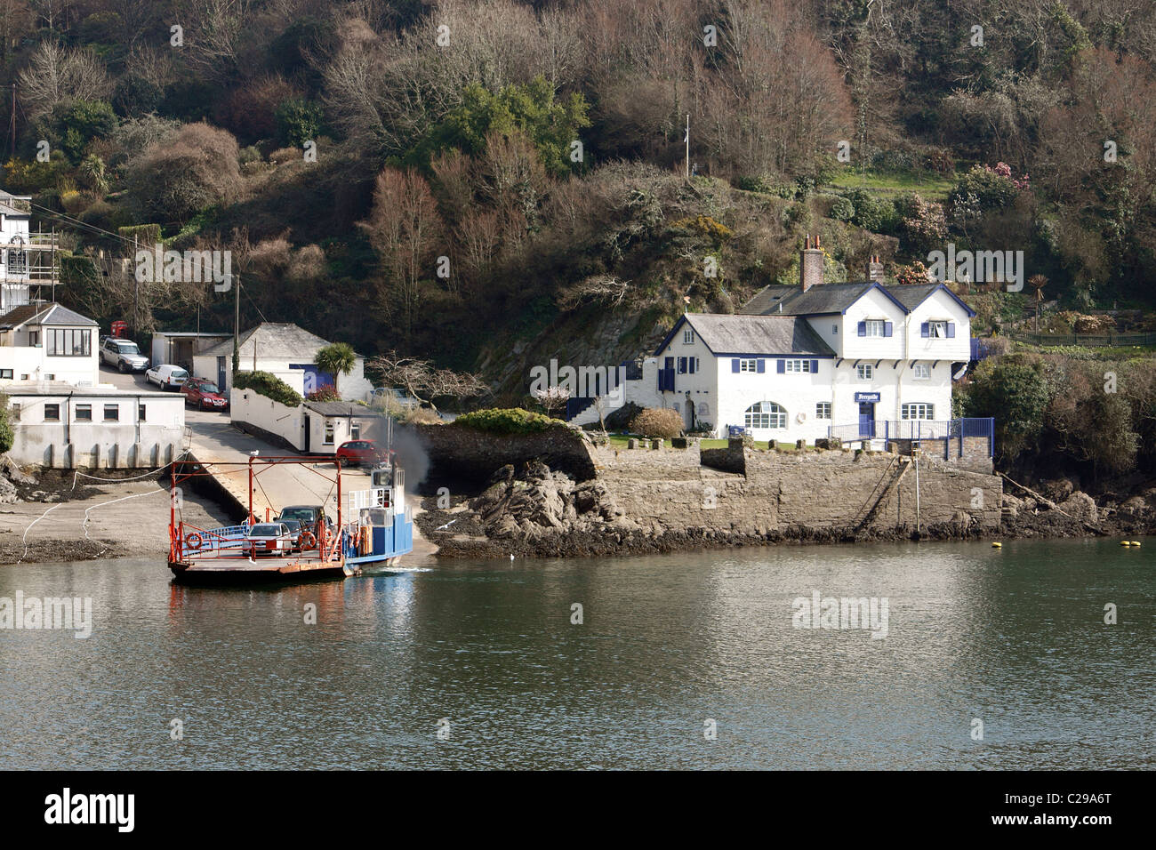 FERRYSIDE THE HOME OF DAPHNE Du MAURIER ACROSS THE RIVER FOWEY AT Stock