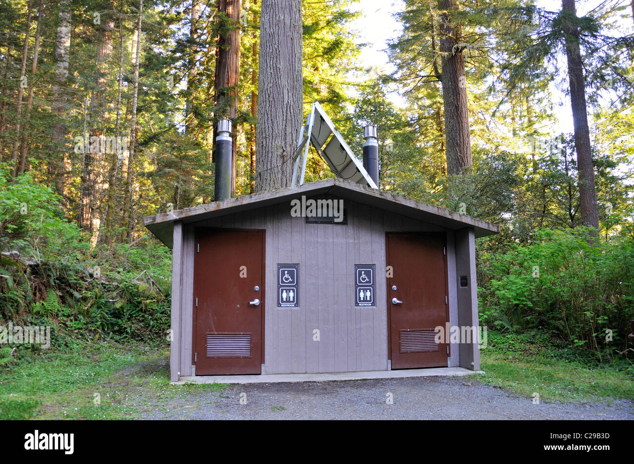 Redwoods National Park California Usa Public Restroom Stock