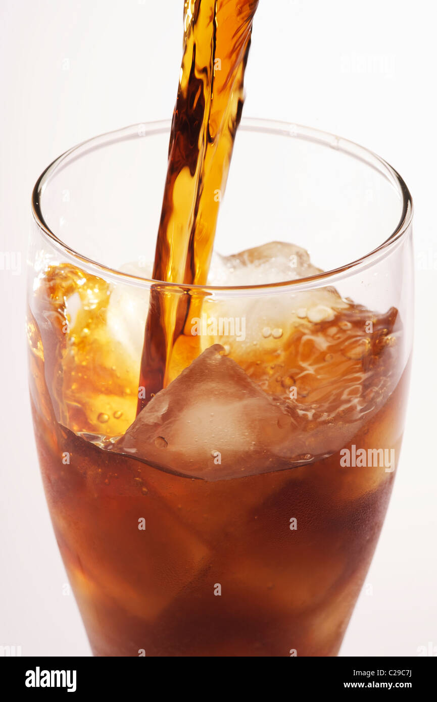 A glass of coca cola, close up view Stock Photo