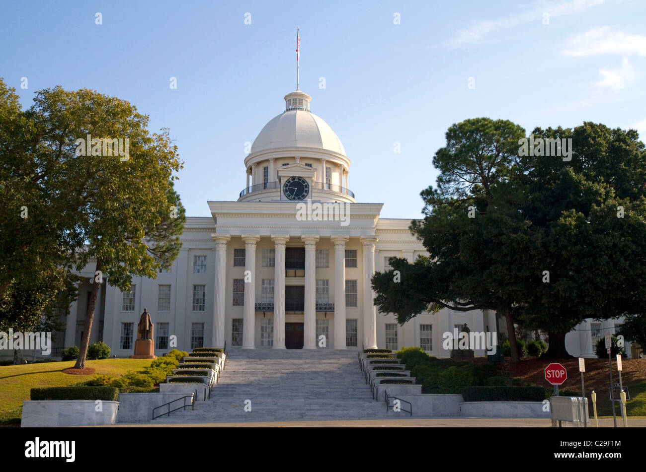 The Alabama State Capitol Building located on Goat Hill in Montgomery, Alabama, USA. Stock Photo