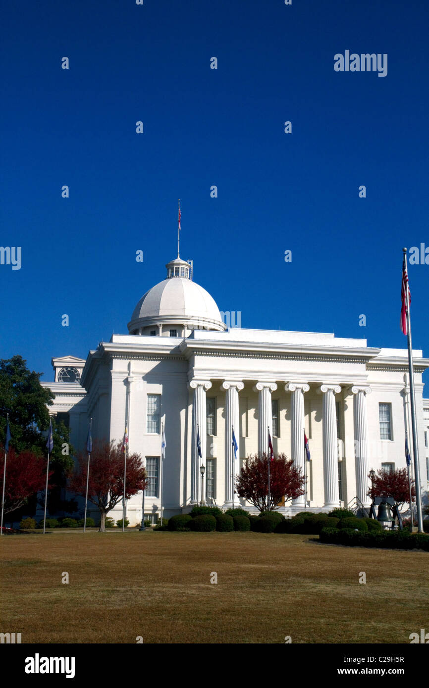The Alabama State Capitol Building located on Goat Hill in Montgomery, Alabama, USA. Stock Photo