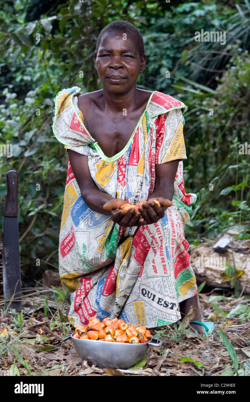 Bot palm ,Betou ,Ubangi River ,Republic of Congo Stock Photo