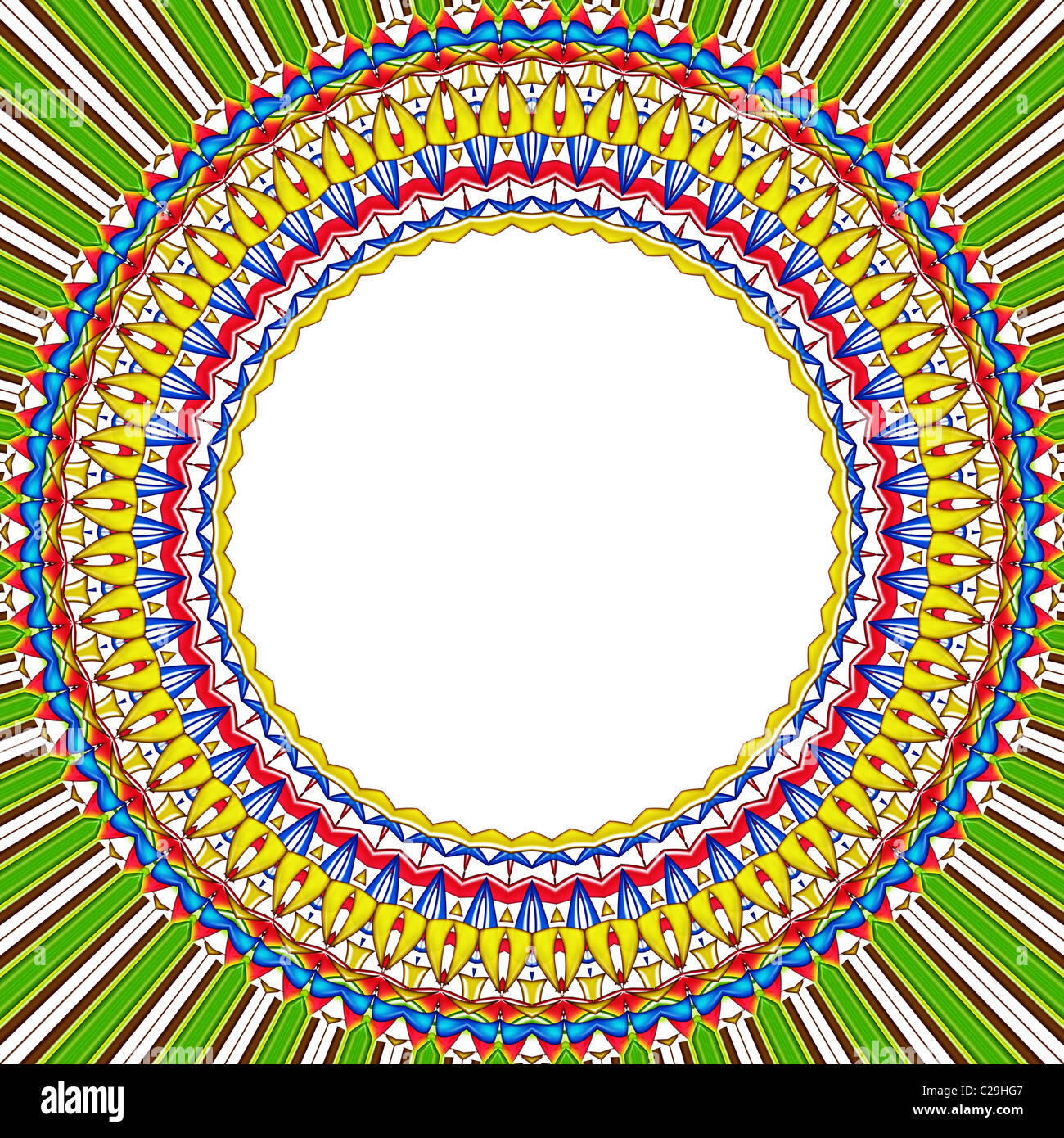 mandala sun round frame Stock Photo