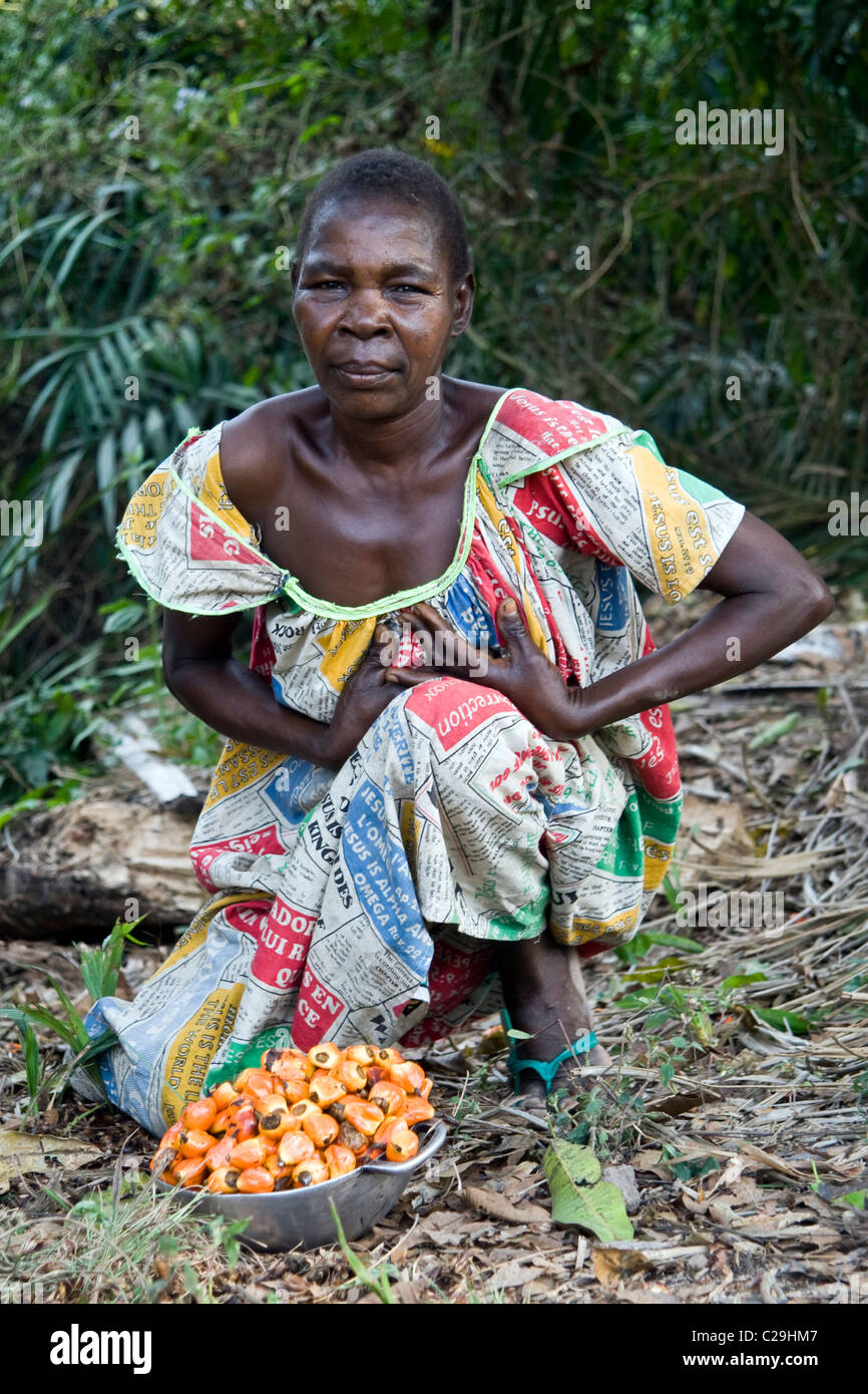 Bot palm ,Betou ,Ubangi River ,Republic of Congo Stock Photo