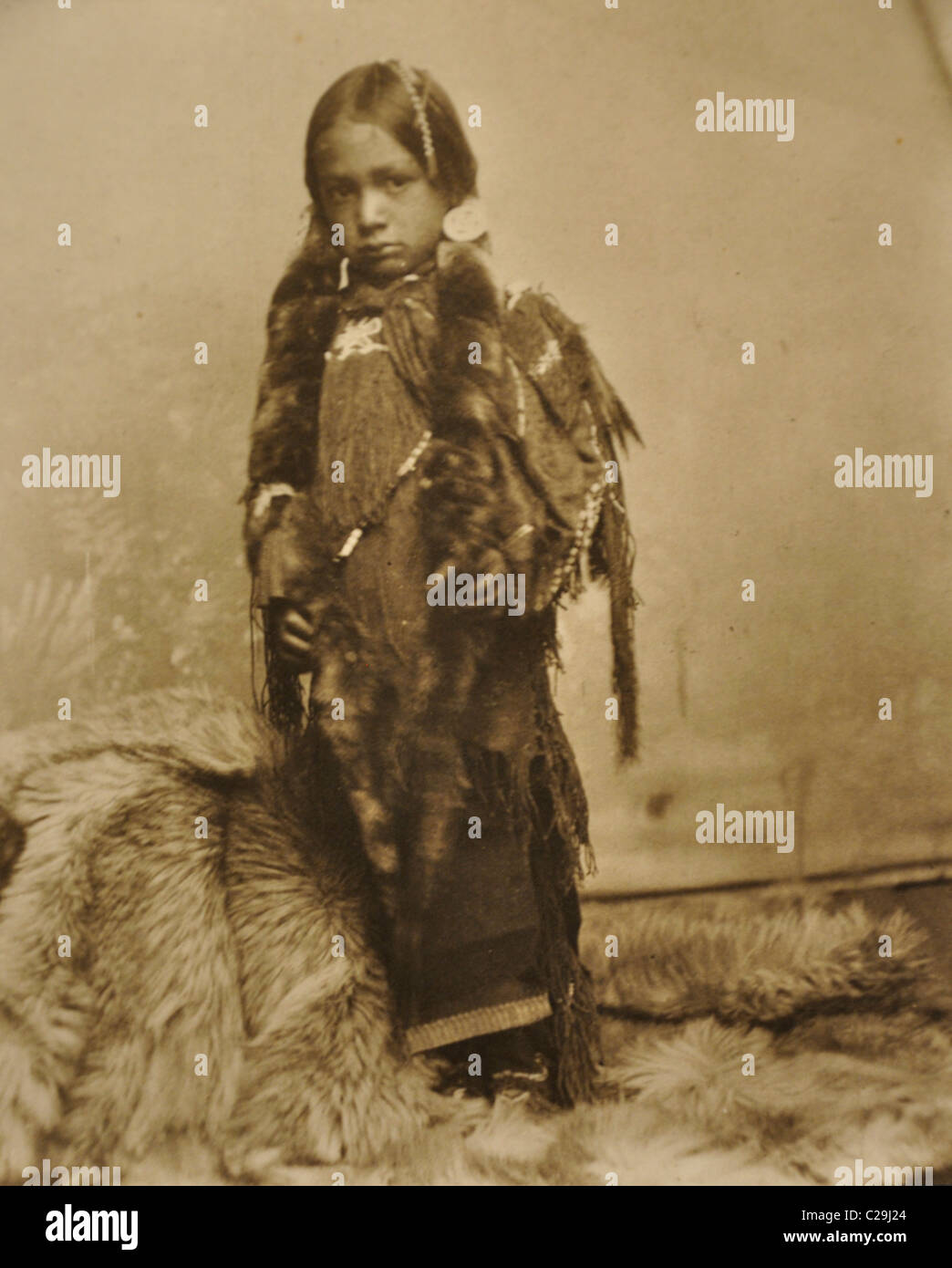 Kiowa Indian child 1880 Stock Photo