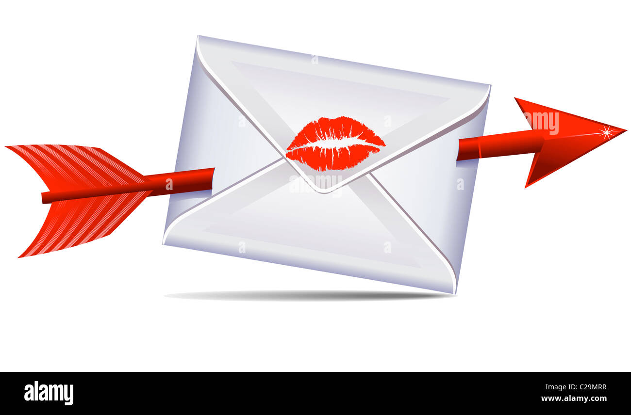 Love Letter sealed with a kiss Stock Photo Alamy
