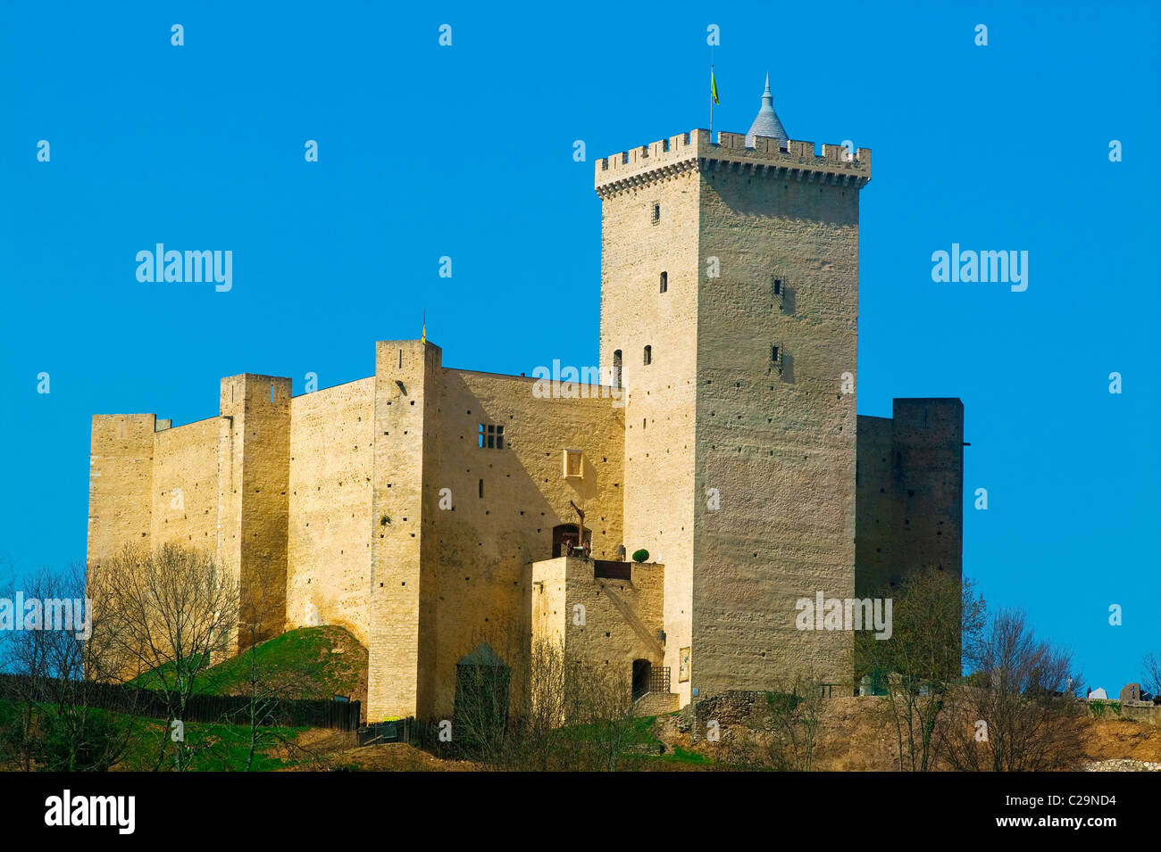 Medieval Castle Of Mauvezin, Hautes Pyrenees, France Stock Photo