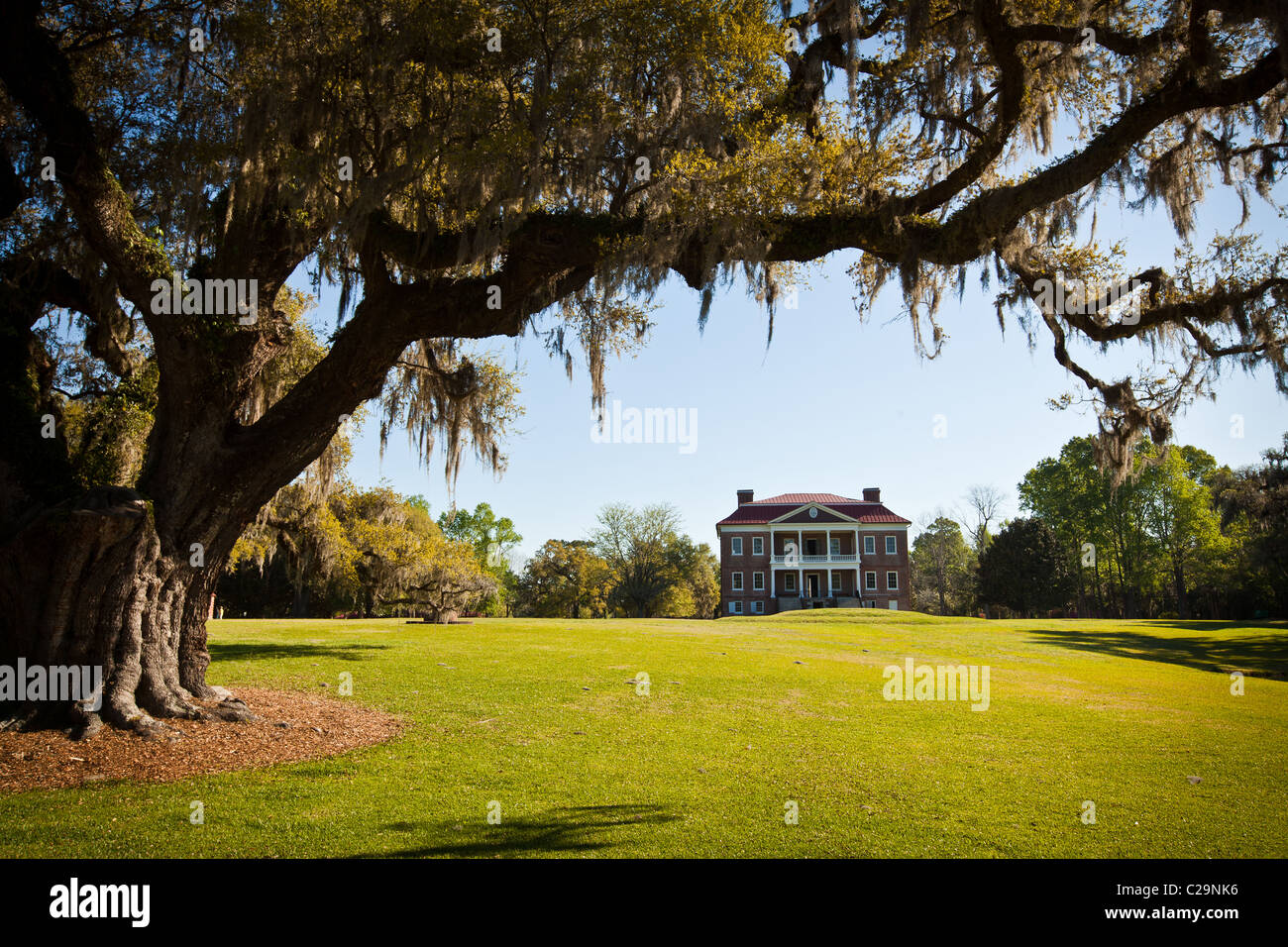 Drayton Hall Plantation in Charleston, SC. Palladian style estate built by John Drayton in 1738. Stock Photo