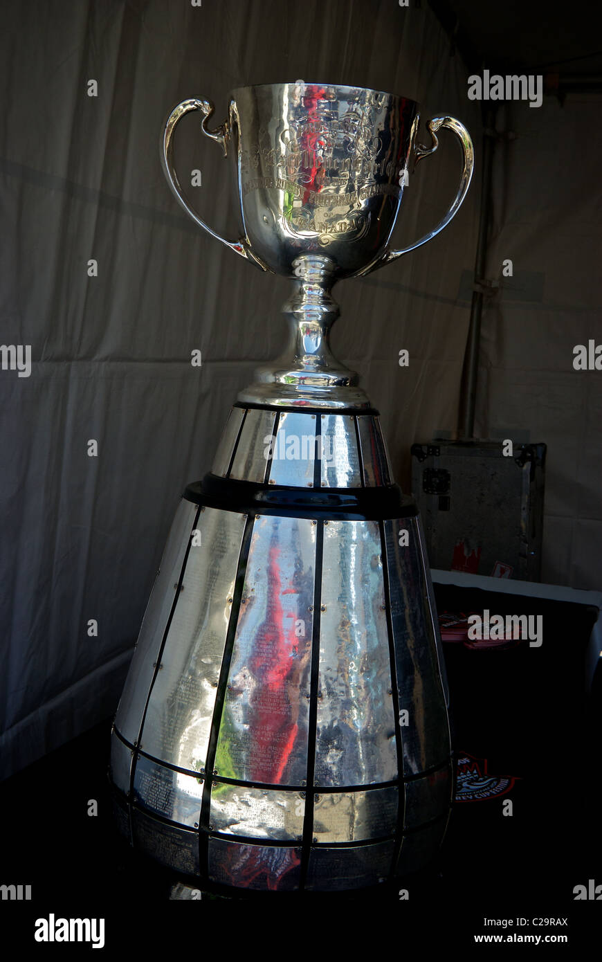 Canadian Football League championship Grey Cup trophy Stock Photo Alamy