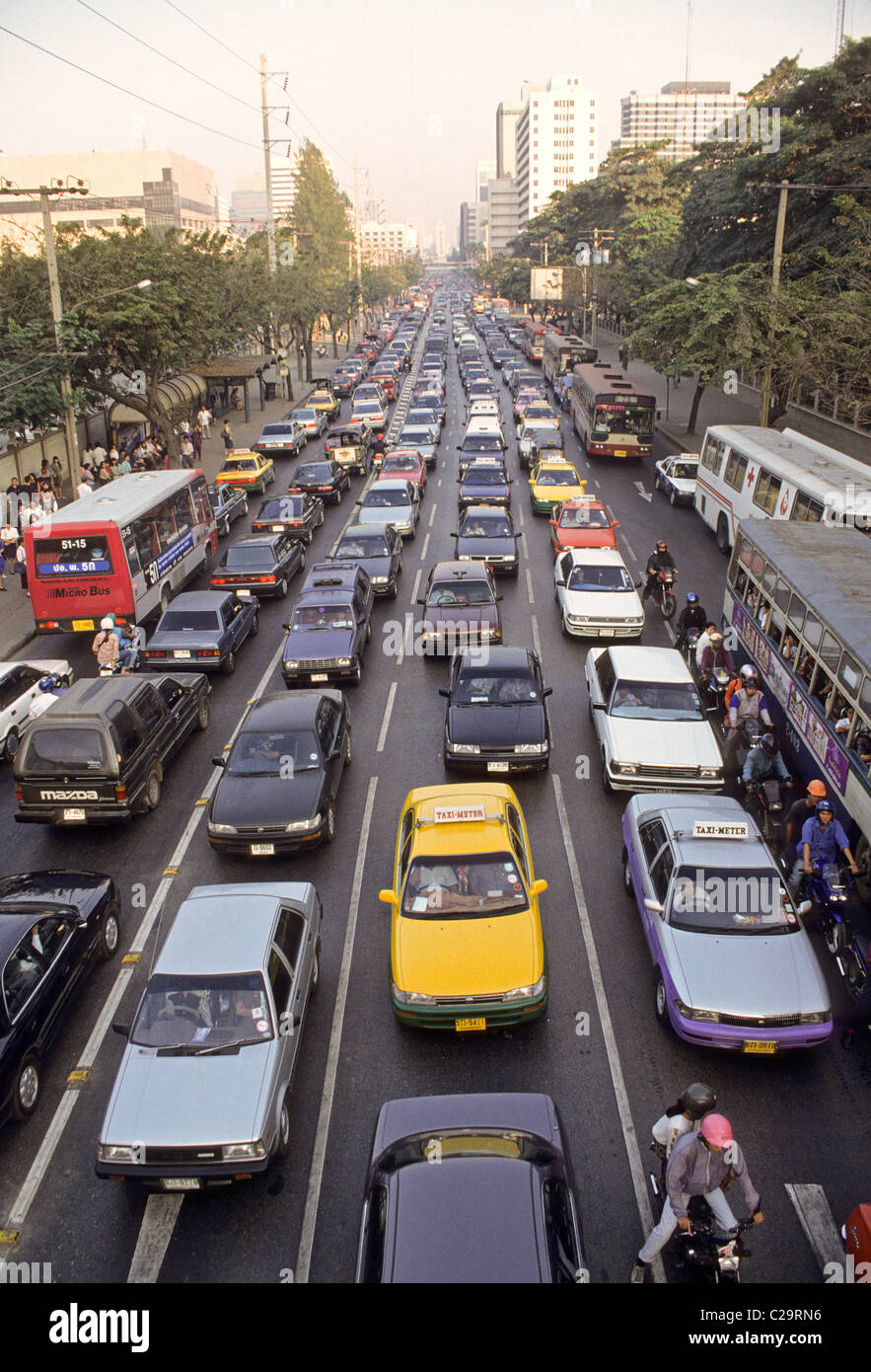 Elk131-1050 Thailand, Bangkok, traffic congestion Stock Photo