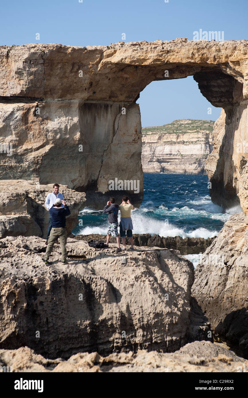 The Azure Window on the Maltese Island of Gozo. Stock Photo