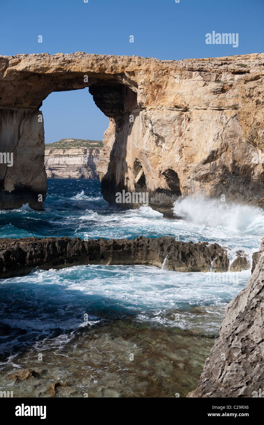 The Azure Window on the Maltese Island of Gozo. Stock Photo
