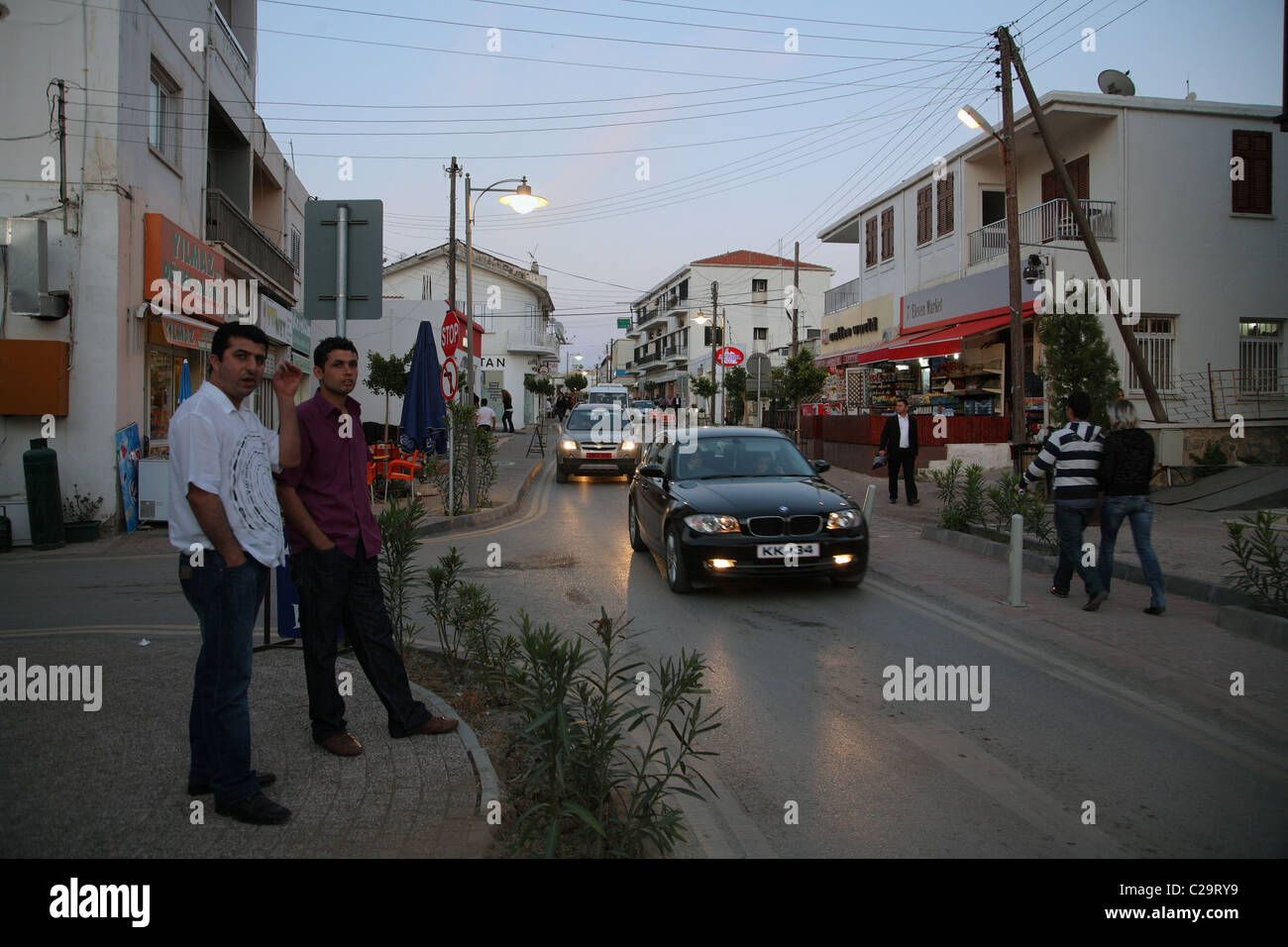 Street scene in the Old Town, Kyrenia, Turkish Republic of Northern Cyprus Stock Photo