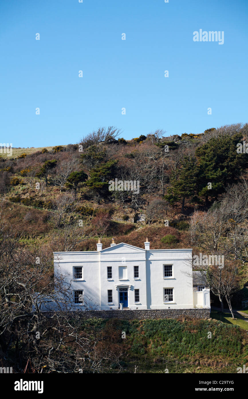 Millcombe House accommodation on Lundy  Island, Devon, England UK in March Stock Photo