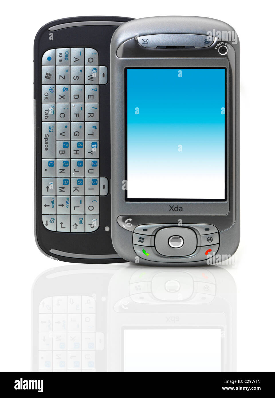 XDa Tion mobile phone with slide out keyboard Stock Photo