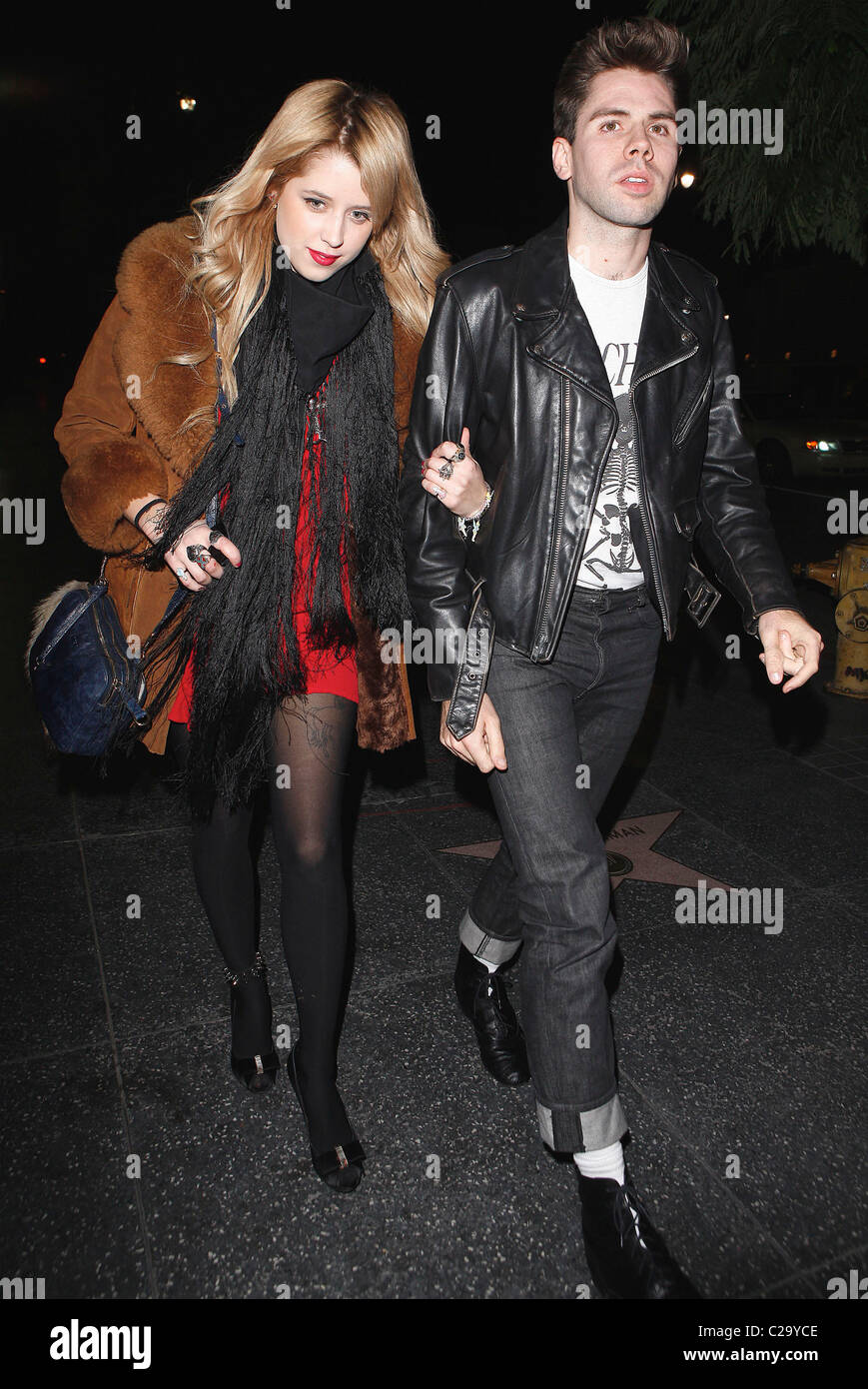 Peaches Geldof outside Bardot with a friend Earlier on in the