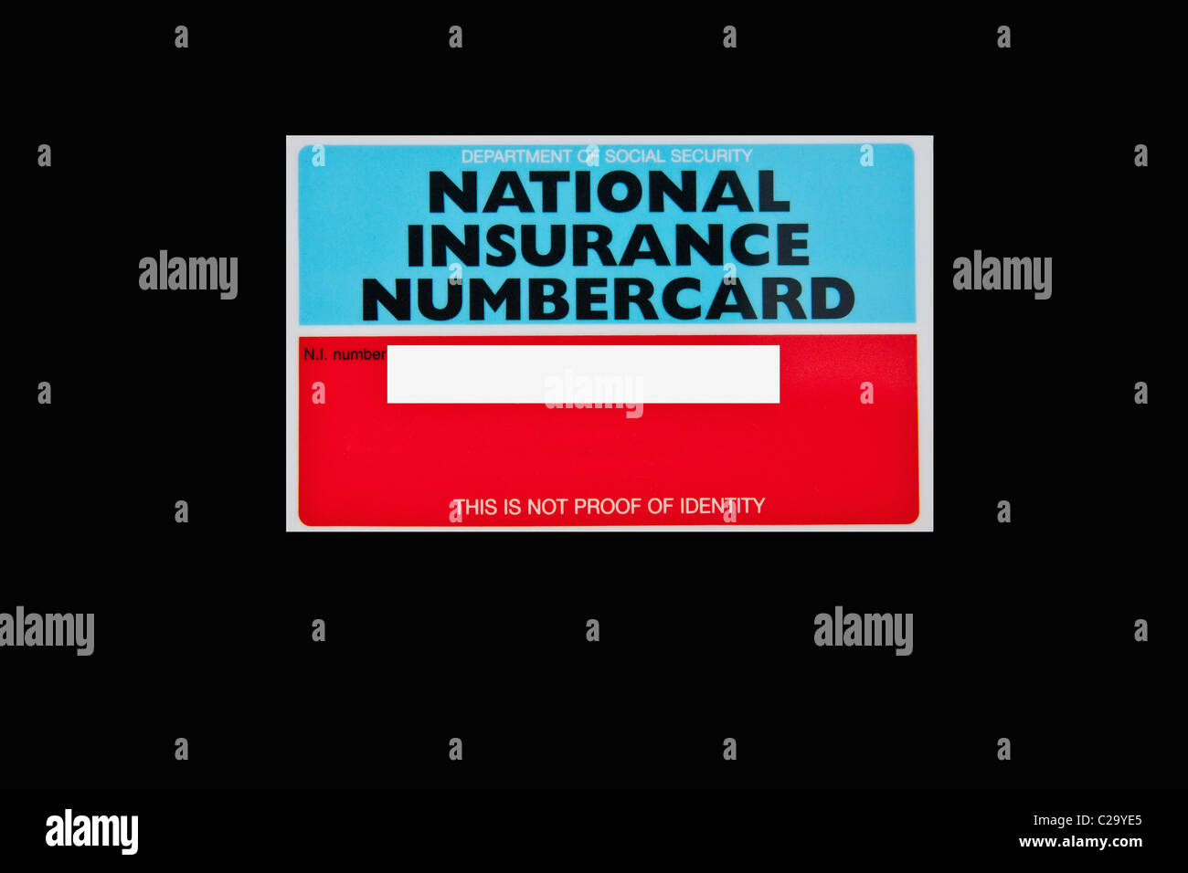 National Insurance card Stock Photo