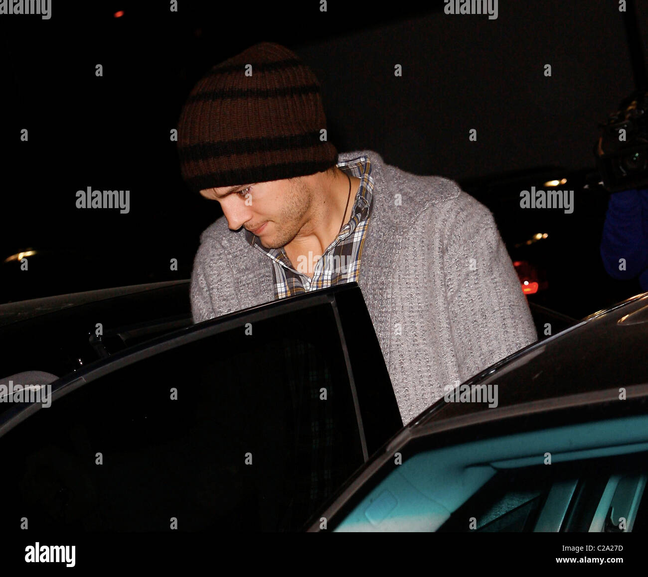 Ashton Kutcher leaving Maxfield store in West Hollywood. Los Angeles
