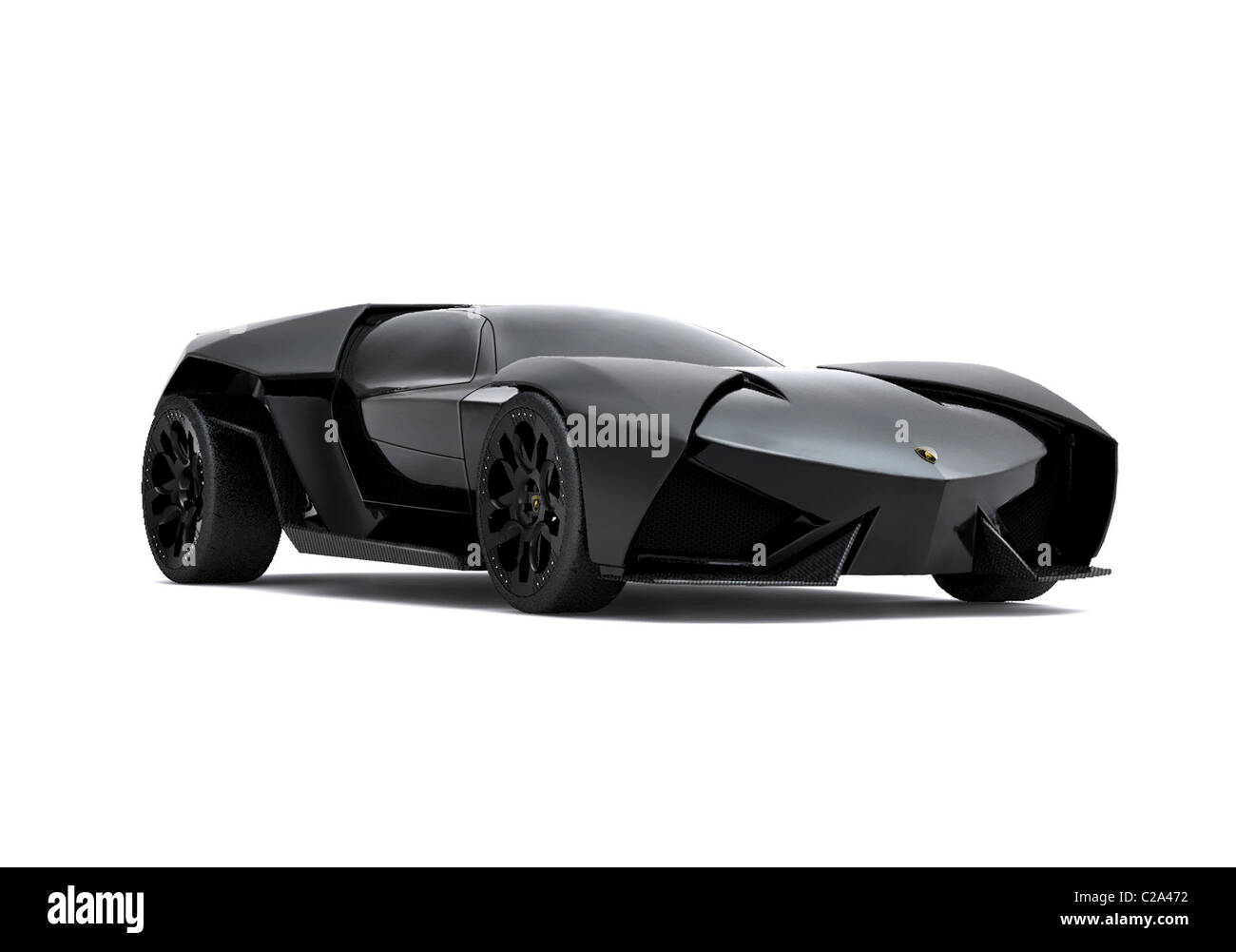 Lamborghini's Batmobile Designers at Lamborghini have come up with a supercar concept: an eco-friendly Batmobile lookalike they Stock Photo