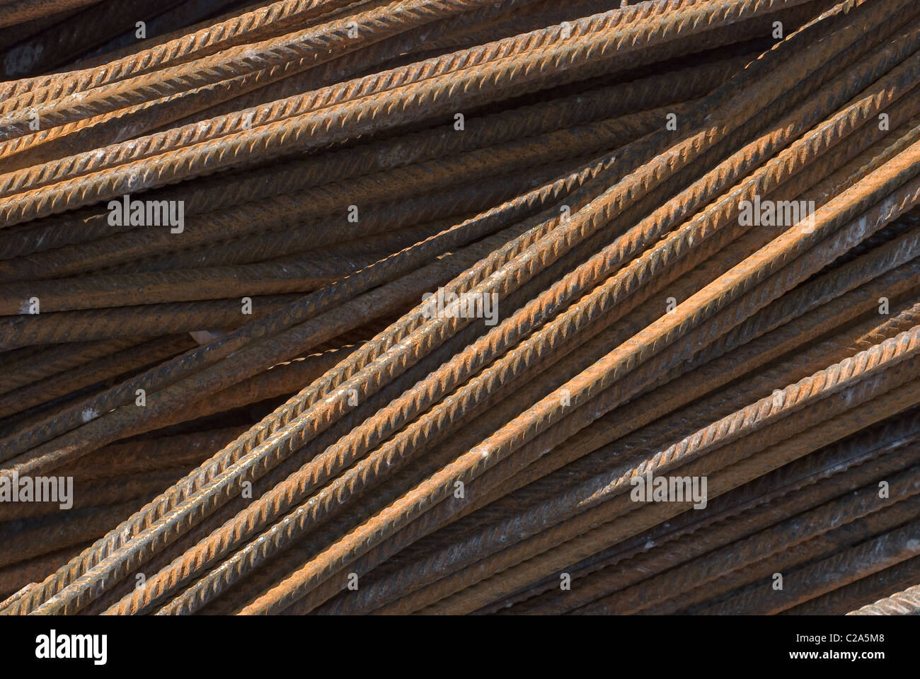 Construction Site with Re Bar Structural Rods Stock Photo Alamy